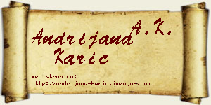Andrijana Karić vizit kartica